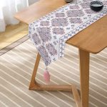 - UcgenRunner-2532-Gorsel2 - Realhomes Çini Karo Motifli Dijital Baskılı Modern Püsküllü Şönil Üçgen Runner Realhomes