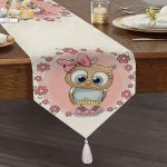 RealHomes Dijital Baskılı Özel Tasarım Püsküllü Şönil Üçgen Runner Realhomes