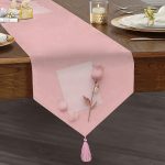 - UcgenRunner-3017-Gorsel1 - Realhomes  Realhomes 3D Gül ve Mektup Temalı Dijital Baskılı Özel Tasarım Püsküllü Şönil Üçgen Runner Realhomes