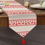 RealHomes Özel Tasarımlı Dijital Baskılı Dekoratif Püsküllü Şönil Üçgen Runner Realhomes