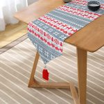 RealHomes Özel Tasarımlı Dijital Baskılı Dekoratif Püsküllü Şönil Üçgen Runner Realhomes