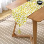 Limon Desenli 3D Dijital Baskılı Dekoratif Püsküllü Şönil Üçgen Runner Realhomes