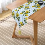 - UcgenRunner-3106-Gorsel2 - Realhomes  Realhomes Mavi Çizgili Limon Desenli Dijital Baskılı Dekoratif Özel Tasarım Püsküllü Şönil Üçgen Runner Realhomes