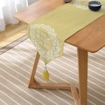 - UcgenRunner-312-Gorsel2 - Realhomes Home Sweet Home Desenli Dijital Baskılı Dekoratif Püsküllü Şönil Üçgen Runner Realhomes