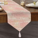 - UcgenRunner-3134-Gorsel1 - Realhomes Palmiye Desenli Mermer Zeminli Dekoratif Püsküllü Şönil Üçgen Runner Realhomes