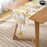 - UcgenRunner-3197-Gorsel2 - Realhomes Realhomes Altın Renkte Palmiyeler Özel Tasarım Püsküllü Şönil Üçgen Runner Realhomes