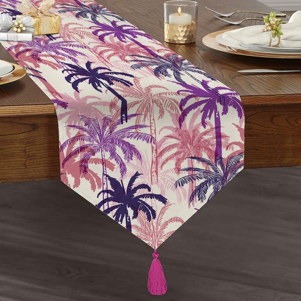 - UcgenRunner-3248-Gorsel1 - Realhomes  Realhomes Summer Tropikal Desenli Özel Tasarım Püsküllü Şönil Üçgen Runner Realhomes