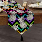 - UcgenRunner-3250-Gorsel1 - Realhomes Realhomes Siyah Zigzag Temalı Ananas Desenli Modern Özel Tasarım Püsküllü Şönil Üçgen Runner Realhomes