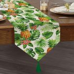 - UcgenRunner-3260-Gorsel1 - Realhomes  Realhomes Summer Tropikal Desenli Özel Tasarım Püsküllü Şönil Üçgen Runner Realhomes