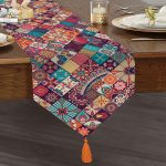 Realhomes Etnik Geometrik Desenli Özel Tasarım Püsküllü Şönil Üçgen Runner Realhomes