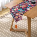 Realhomes Etnik Geometrik Desenli Özel Tasarım Püsküllü Şönil Üçgen Runner Realhomes