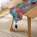 RealHomes Mozaik Desenli Özel Tasarım Püsküllü Şönil Üçgen Runner Realhomes