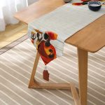 - UcgenRunner-3341-Gorsel2 - Realhomes  Realhomes Afrikan Yağlı Boya Çizimli 3D Dekoratif Özel Tasarım Püsküllü Şönil Üçgen Runner Realhomes