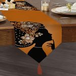 Realhomes Zerafet Turuncu Zeminli Özel Tasarım Dekoratif Özel Tasarım Püsküllü Şönil Üçgen Runner Realhomes