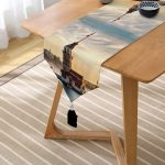 - UcgenRunner-336-Gorsel2 - Realhomes Kız Kulesi Dijital Baskılı Dekoratif Püsküllü Şönil Üçgen Runner Realhomes