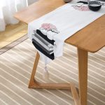 Gül Kitap ve Kahve Tasarımlı Dijital Baskılı Püsküllü Şönil Üçgen Runner Realhomes