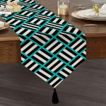 - UcgenRunner-3376-Gorsel1 - Realhomes Realhomes Mavi Çizgili Siyah Beyaz Desenli Dekoratif Özel Tasarım Püsküllü Şönil Üçgen Runner Realhomes