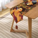 Mutluluk Çiçekleri Vintage Tasarımlı Dijital Baskılı Püsküllü Şönil Üçgen Runner Realhomes