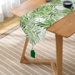 - UcgenRunner-3405-Gorsel2 - Realhomes Suluboya İnce Yapraklar Modern Tasarımlı Dekoratif Püsküllü Şönil Üçgen Runner Realhomes