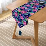 - UcgenRunner-3426-Gorsel2 - Realhomes Tropikal Desenli Özel Tasarım Modern Püsküllü Şönil Üçgen Runner Realhomes