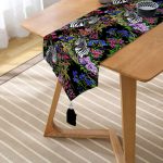 RealHomes Özel Tasarımlı Dijital Baskılı Dekoratif Püsküllü Şönil Üçgen Runner Realhomes