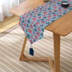 - UcgenRunner-3451-Gorsel2 - Realhomes Pembe Mavi Denizci Motifli Özel Tasarım Püsküllü Şönil Üçgen Runner Realhomes