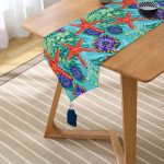 Modern Deniz Yıldızları 3D Baskılı Özel Tasarım Püsküllü Şönil Üçgen Runner Realhomes