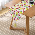 - UcgenRunner-3482-Gorsel2 - Realhomes Renkli Ananas ve Karpuz Motifli Özel Tasarımlı Püsküllü Şönil Üçgen Runner Realhomes