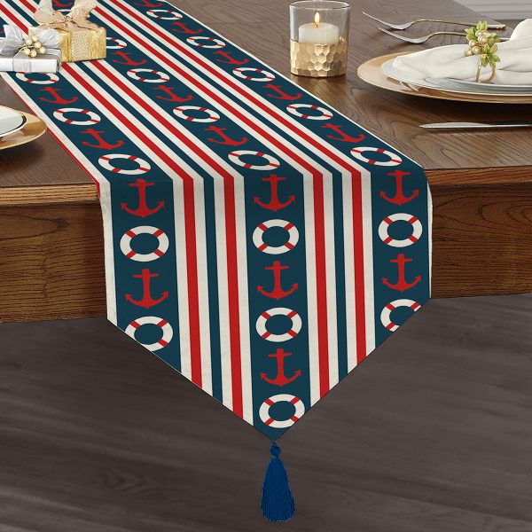 - UcgenRunner-3486-Gorsel1 - Realhomes  RealHomes Özel Tasarımlı Dijital Baskılı Dekoratif Püsküllü Şönil Üçgen Runner Realhomes