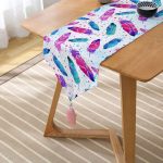 - UcgenRunner-3510-Gorsel2 - Realhomes Beyaz Zeminde Renkli Tüyler Tasarımlı Modern Püsküllü Şönil Üçgen Runner Realhomes