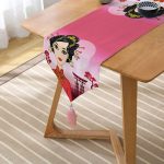 Uzak Doğu Motifli Dijital Baskılı Püsküllü Şönil Üçgen Runner Realhomes