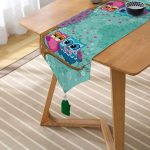 Ağaçta Sevimli Baykuşlar Modern Tasarım Dijital Baskılı Püsküllü Şönil Üçgen Runner Realhomes