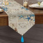 RealHomes Dijital Baskılı Özel Tasarım Püsküllü Şönil Üçgen Runner Realhomes