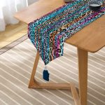 Realhomes Multi Renkler Dijital Baskılı Modern Püsküllü Şönil Üçgen Runner Realhomes