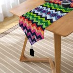 - UcgenRunner-3633-Gorsel2 - Realhomes Realhomes Renkli Zigzag Motifli Dijital Baskılı Püsküllü Şönil Üçgen Runner Realhomes