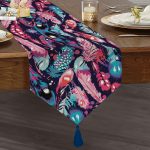 - UcgenRunner-3636-Gorsel1 - Realhomes Realhomes Renkli Tüyler Dijtal Baskılı Modern Püsküllü Şönil Üçgen Runner Realhomes