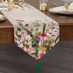 - UcgenRunner-3639-Gorsel1 - Realhomes Realhomes Bahar Çiçekleri Dijital Baskılı Modern Püsküllü Şönil Üçgen Runner Realhomes