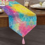 - UcgenRunner-3640-Gorsel1 - Realhomes Realhomes Renkli Butterfly Özel Tasarım Dijtal Baskılı Modern Püsküllü Şönil Üçgen Runner Realhomes