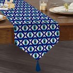 - UcgenRunner-3656-Gorsel1 - Realhomes Realhomes Göz Motifli Özel Tasarım Dijtal Baskılı Modern Püsküllü Şönil Üçgen Runner Realhomes