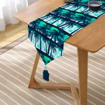 - UcgenRunner-3680-Gorsel2 - Realhomes Realhomes Palmiye Desenli Dijital Baskılı Modern Püsküllü Şönil Üçgen Runner Realhomes