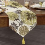 Realhomes Özel Tasarım Dijtal Baskılı Modern Püsküllü Şönil Üçgen Runner Realhomes