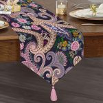 Realhomes Özel Tasarım Dijtal Baskılı Modern Püsküllü Şönil Üçgen Runner Realhomes