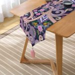 Realhomes Özel Tasarım Dijtal Baskılı Modern Püsküllü Şönil Üçgen Runner Realhomes