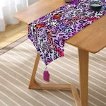 Realhomes Renkli Leopar Desenli Dijtal Baskılı Modern Püsküllü Şönil Üçgen Runner Realhomes