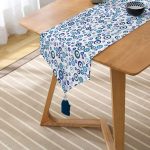 Realhomes Nazar Boncuğu Motifli Dijital Baskılı Modern Püsküllü Şönil Üçgen Runner Realhomes