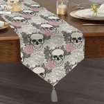 Realhomes Özel Tasarım Dijtal Baskılı Modern Püsküllü Şönil Üçgen Runner Realhomes