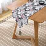 Realhomes Özel Tasarım Dijtal Baskılı Modern Püsküllü Şönil Üçgen Runner Realhomes