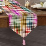 Realhomes Spring Özel Tasarım Dijital Baskılı Modern Püsküllü Şönil Üçgen Runner Realhomes