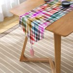 Realhomes Spring Özel Tasarım Dijital Baskılı Modern Püsküllü Şönil Üçgen Runner Realhomes