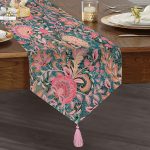 Realhomes Etnik Motifli Dijital Baskılı Modern Püsküllü Şönil Üçgen Runner Realhomes